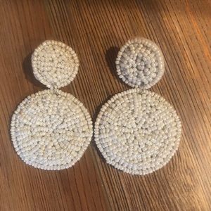 White beaded earrings
